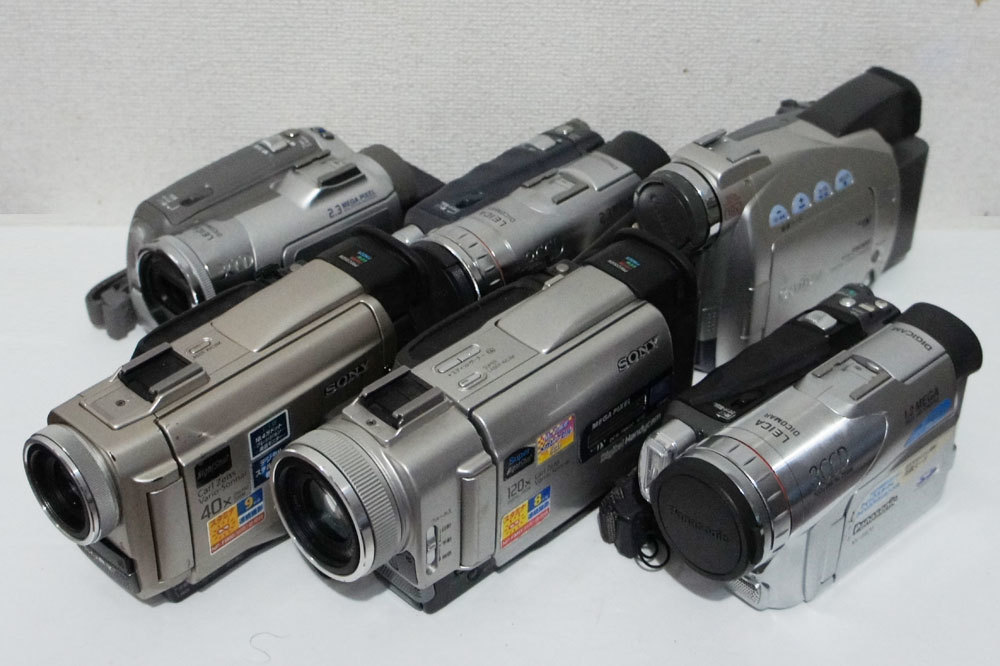 1円～Sony Panasonic Canon DCR-TRV10 20他 miniDV 撮影再生OK ジャンク品 6台セット まとめて_画像1