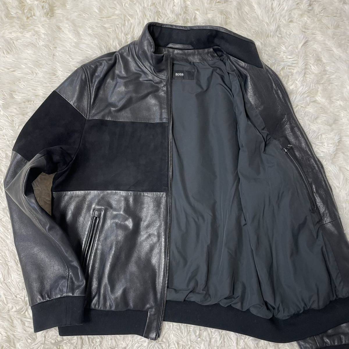 HUGOBOSS レザージャケット 52(XL) ブラック インショップ