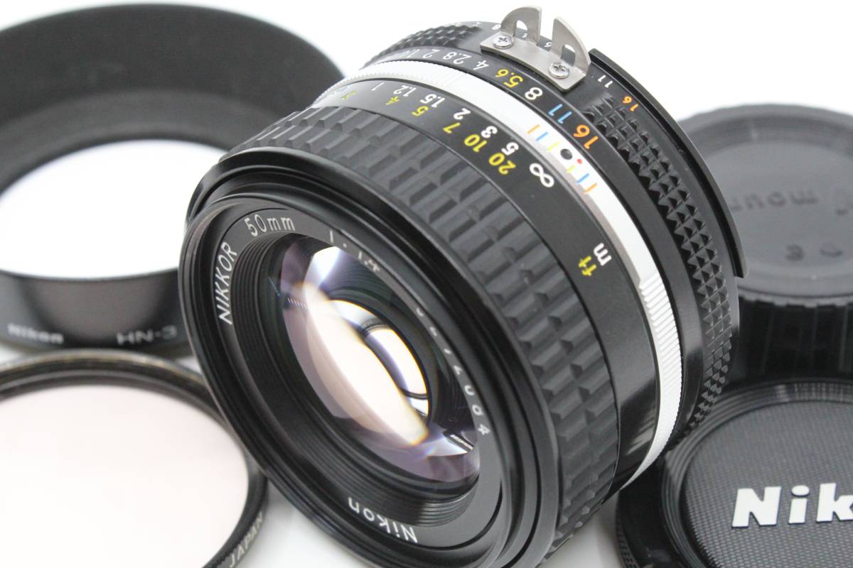 【送料無料１円～／使用頻度少美品】 ニコン Nikon Ai-S AIS NIKKOR 50mm F1.4 単焦点 HOOD PROTECTOR MT2928_画像1