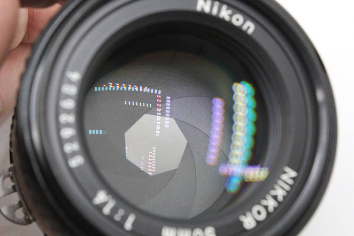 【送料無料１円～／使用頻度少美品】 ニコン Nikon Ai-S AIS NIKKOR 50mm F1.4 単焦点 HOOD PROTECTOR MT2928_画像5