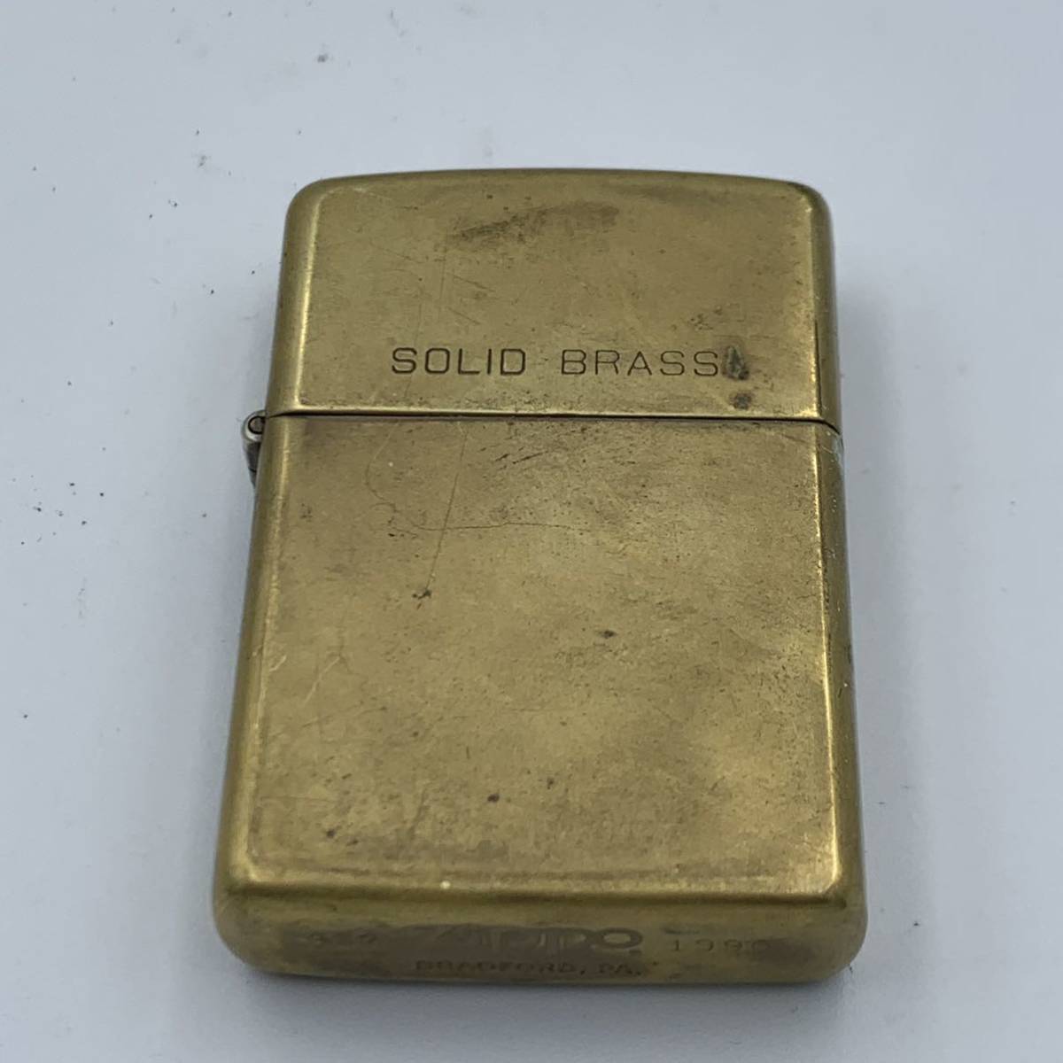 1985年zippo ジッポー ソリッドブラス真鍮ゴールド - タバコグッズ