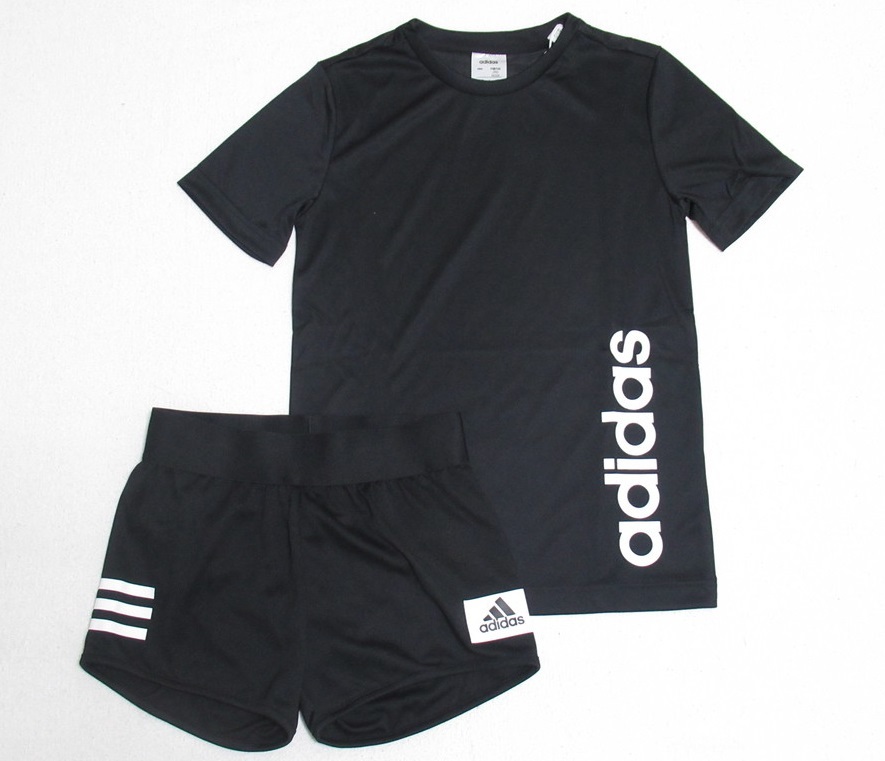 adidas Tシャツ ショートパンツ 黒 ブラック 160（F）アディダス ジャージ 上下セット クライマクール EI7967 DV2739_画像1