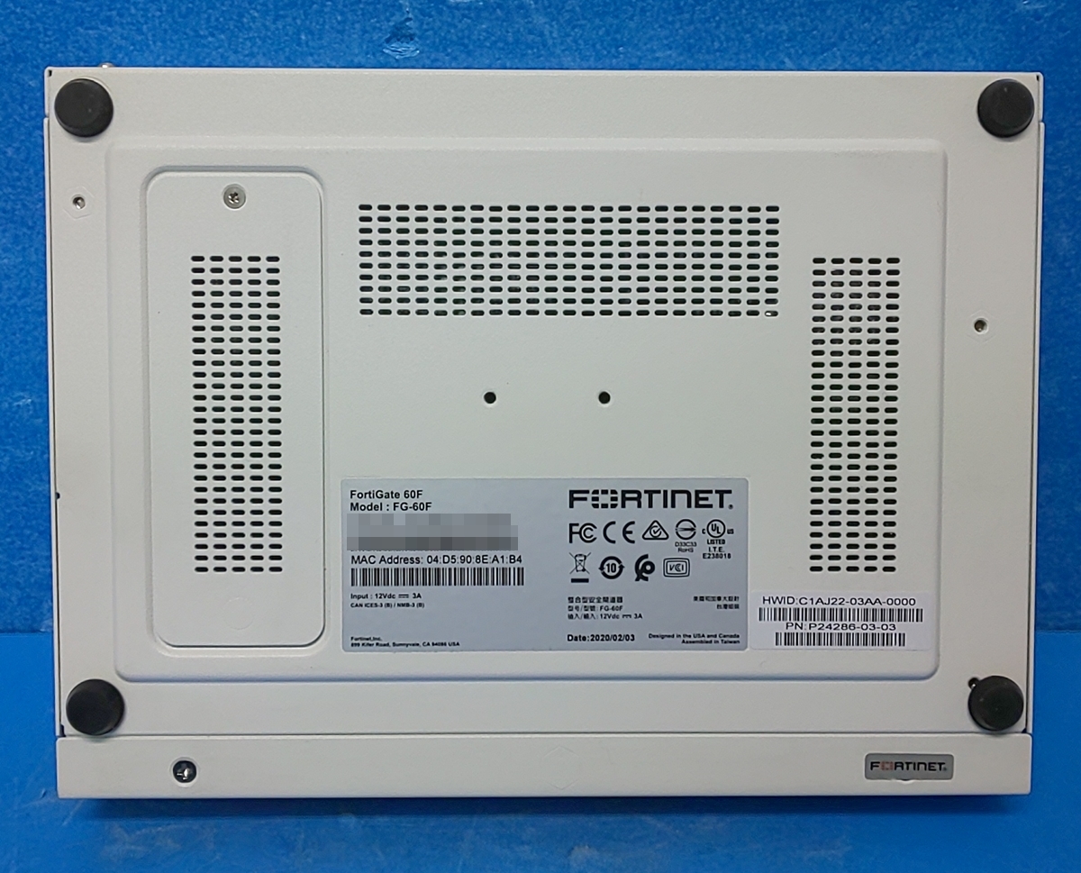 ライセンス2025年7月26日迄】Fortinet Fortigate 60F 統合脅威 ライセンス2025年7月26日迄】Fortinet Fortigate 60F 統合脅威