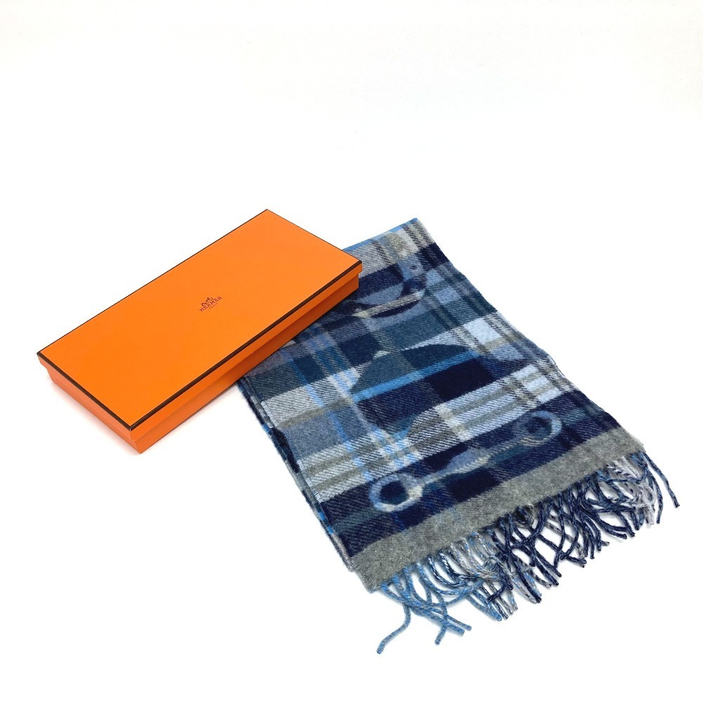 未使用 HERMES エルメス タータンチェック 馬具柄 ファッション小物