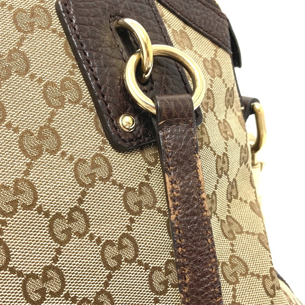 GUCCI グッチ トートバッグ GGキャンバス ロゴチャーム ブラウン-