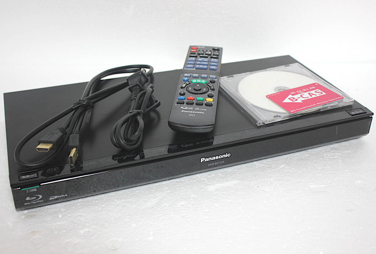 【即決&送料無料】パナソニック DIGA DMR-BRT220 HDD&ブルーレイディスクレコーダー 500GB B-CASカード有 リモコン 新品HDMIケーブル