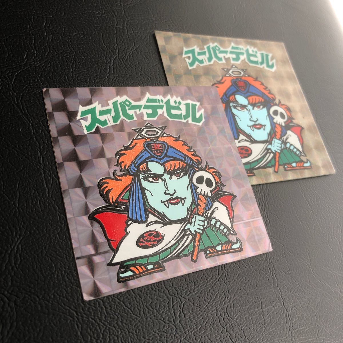 旧ビックリマン スーパーデビル 阿修羅 初期チョコ版 裏黄色 ザラザラ