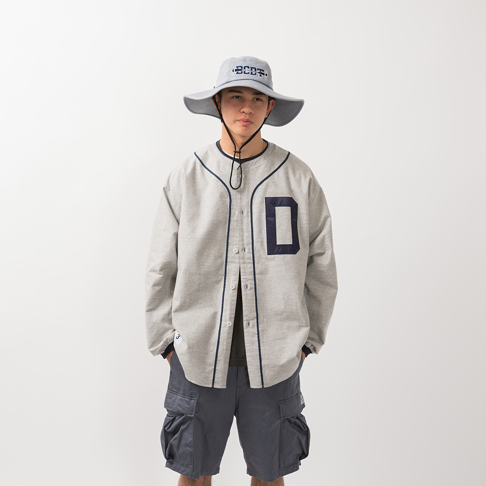 希少★新品本物【灰★2】BLEEK BASEBALL SHIRT ブリーク ベースボールシャツ アップリケ 正規店購入 ディセンダント 入手困難 DESCENDANT_画像7