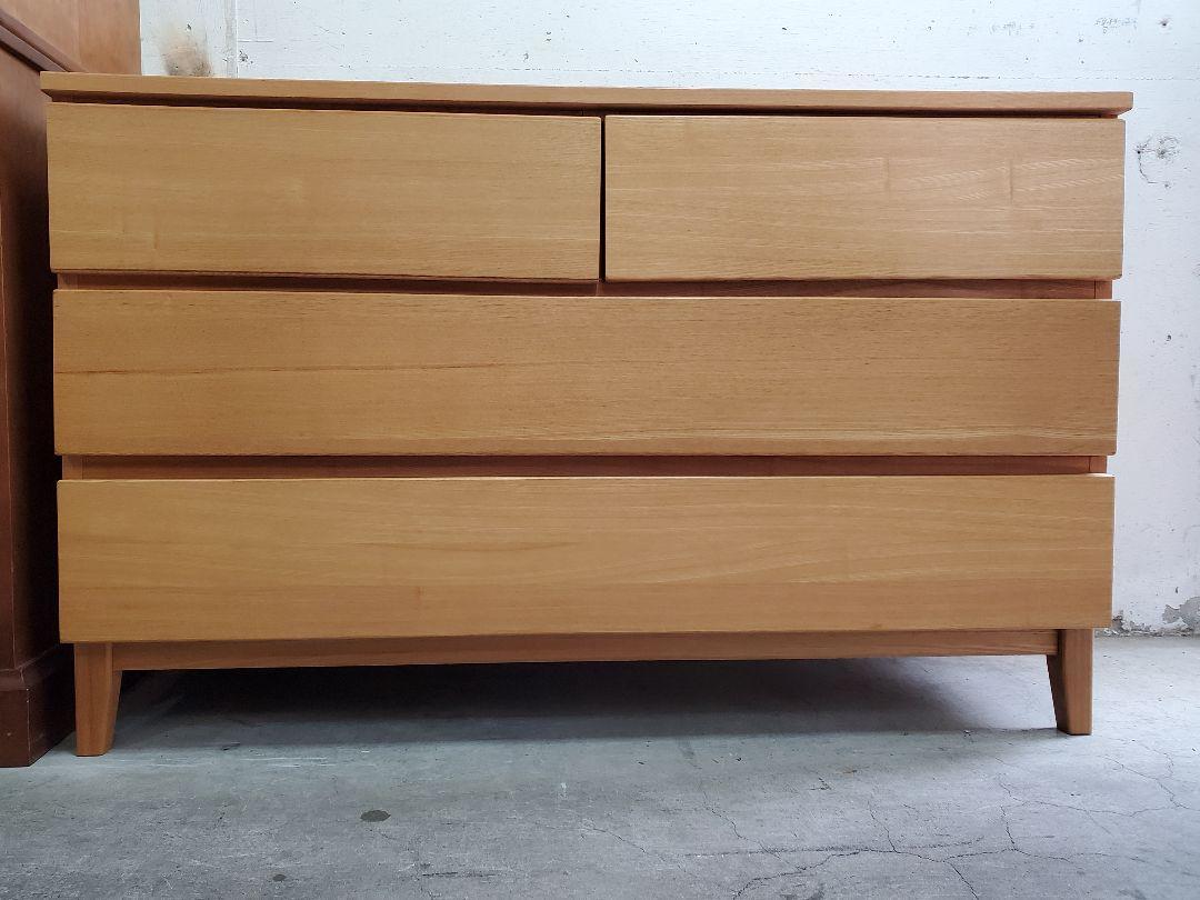 o4812)無印良品 良品計画 廃盤 希少 タモ材 チェスト 3段 ワイド