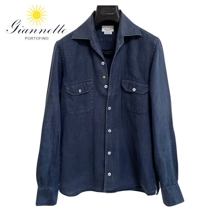 giannetto】定価約70%OFF シャンブレーシャツジャケット ジャンネット