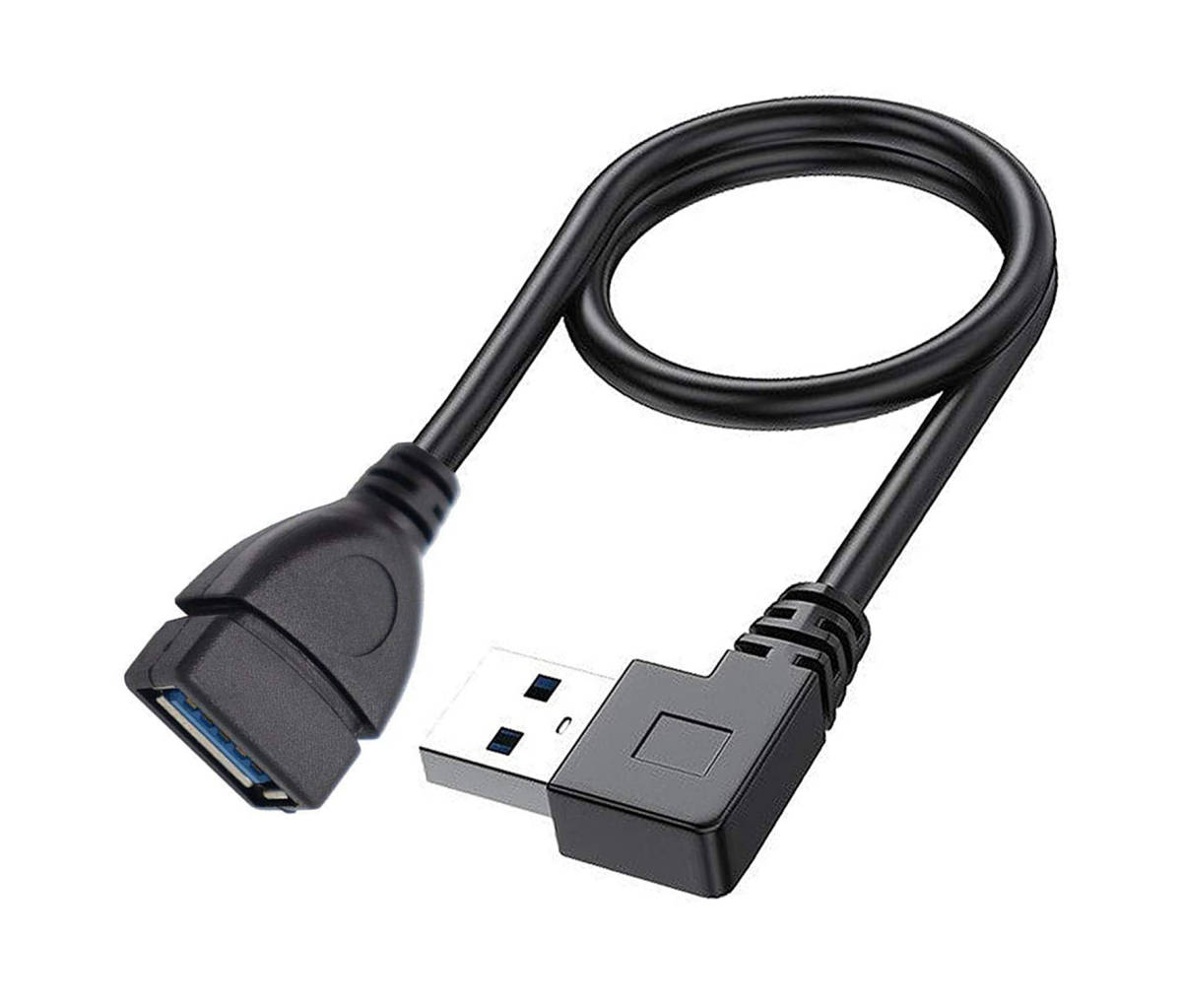 USB 2.0 L型 90°方向変換ケーブル USB 2.0 延長ケーブル タイプAオス- タイプAメス