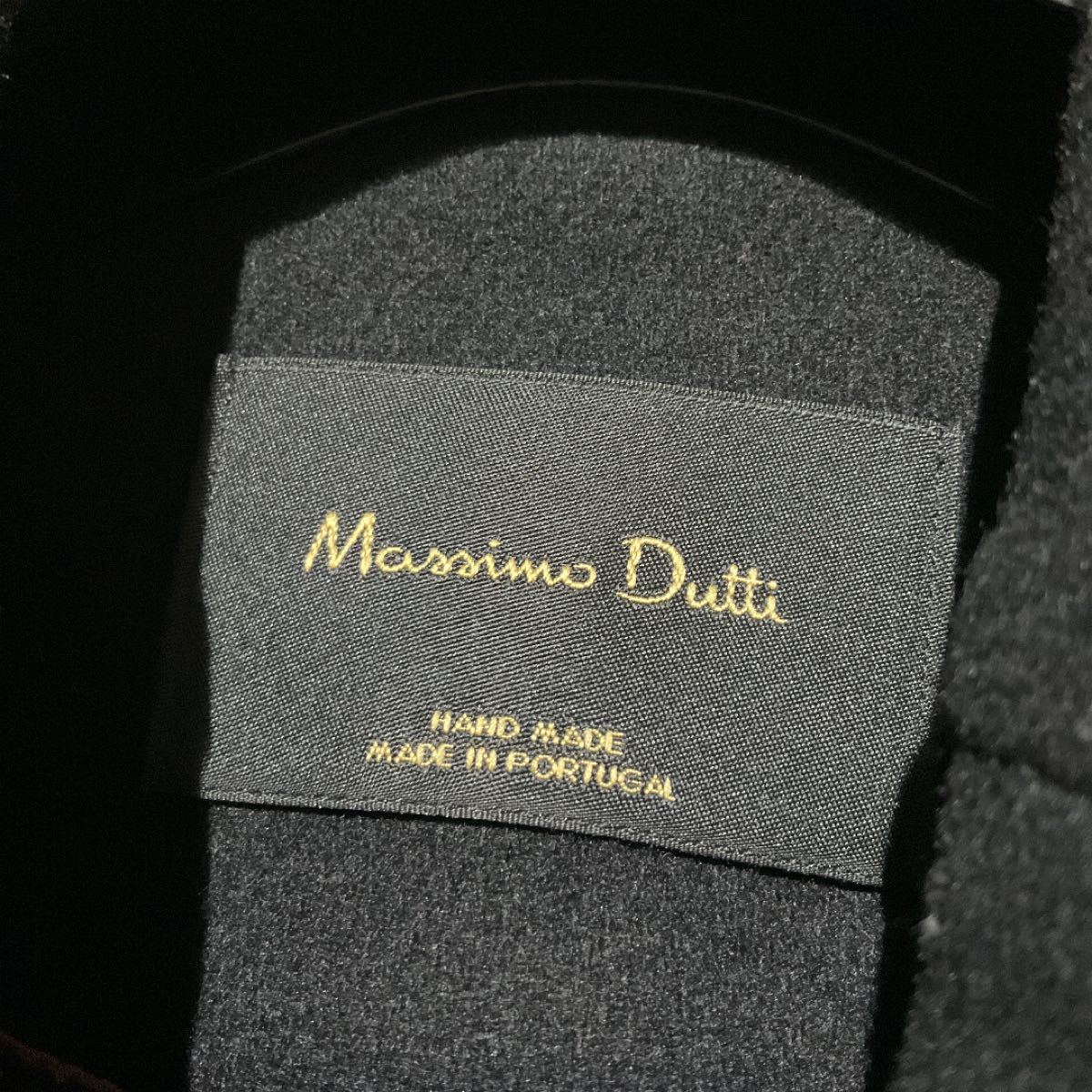 【Massimo Dutti】チェスターコート　メルトンコート 黒色　マッシモドゥッティ　ポルトガル製　ウール75%