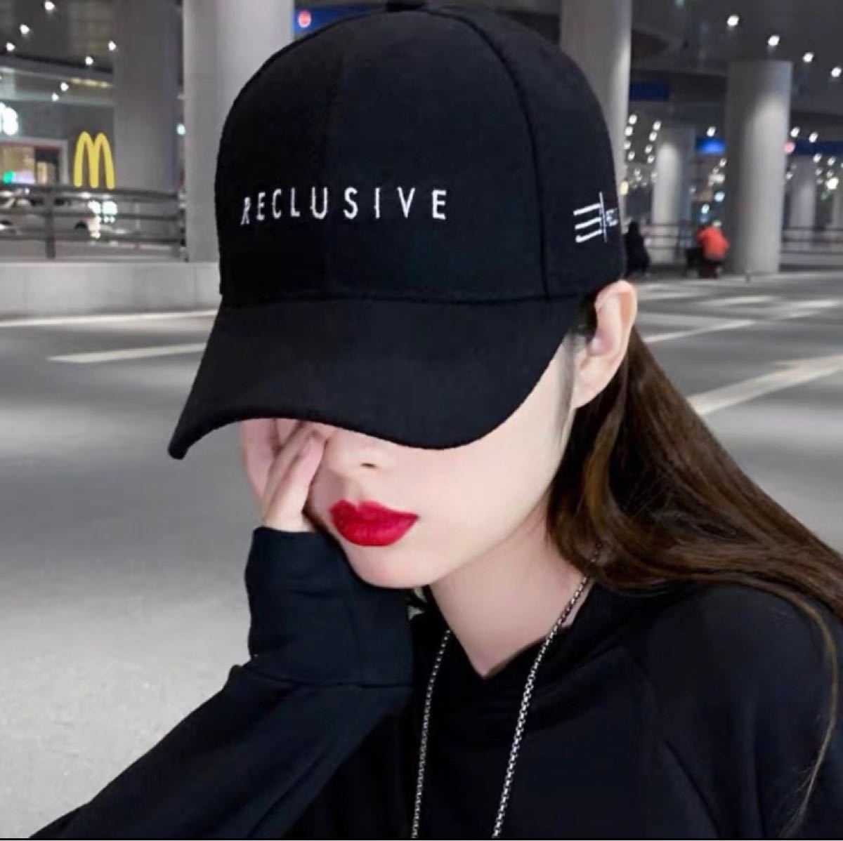 季節のおすすめ商品 帽子 韓国 キャップ 黒 ストリート ユニセックス ブラック ロゴ