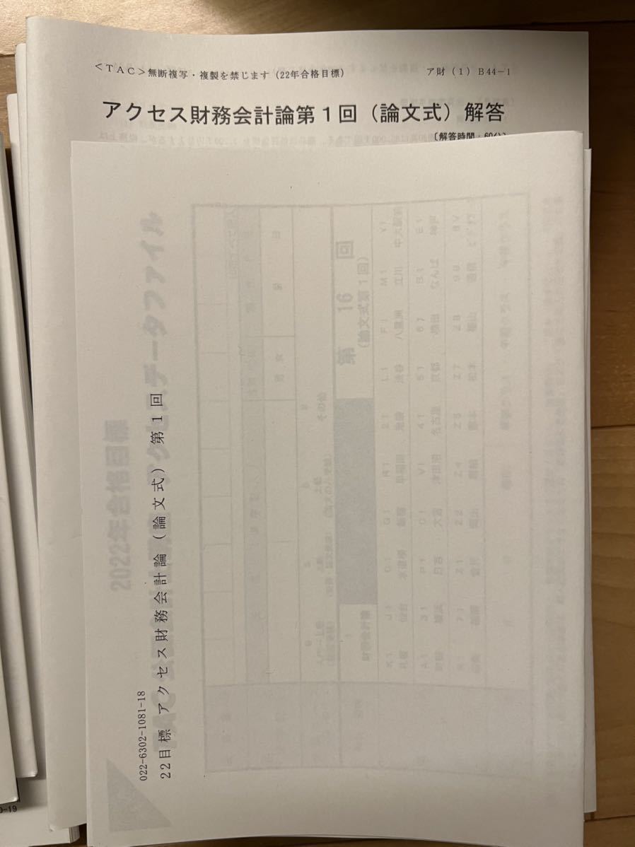 2022正規激安】 TAC 公認会計士 租税法 論文 アクセス 2022年目標