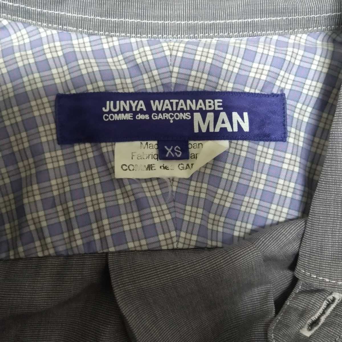 送料無料 JUNYA WATANABE COMME des GARCONSMAN ジュンヤワタナベ コムデギャルソン マン パッチワーク 長袖シャツ XS 2013 _画像4