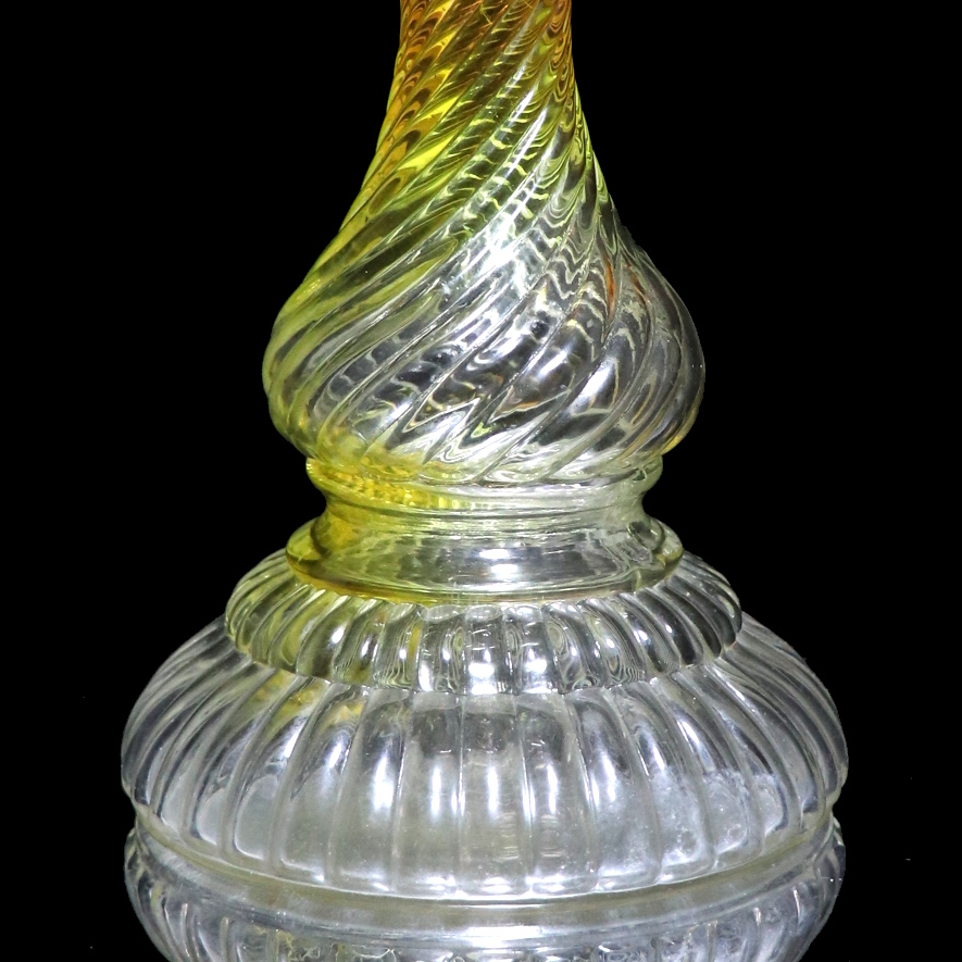 オールド・バカラ (BACCARAT) 1900年 バンブー 26.2cm 大型 キャンドルスタンド 燭台 希少 貴重 レア ロウソク 蝋燭 ツイスト アンティーク