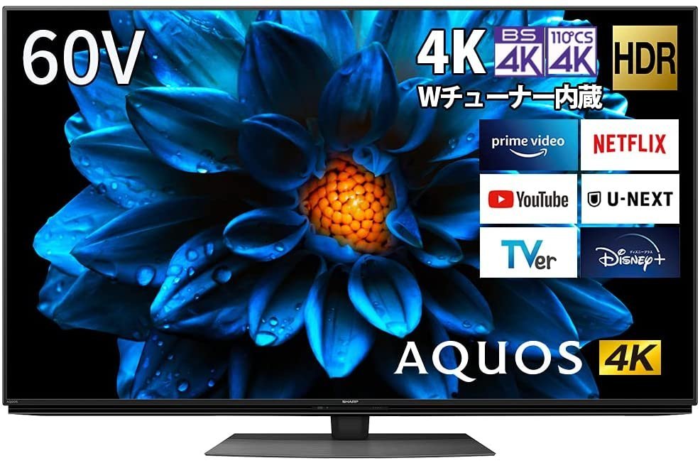シャープ 60V型 液晶 テレビ AQUOS 4T-C60DN1 4K チューナー内蔵 AndroidTV/Amazonプライムビデオ 2022/4～保証 引取可_画像1