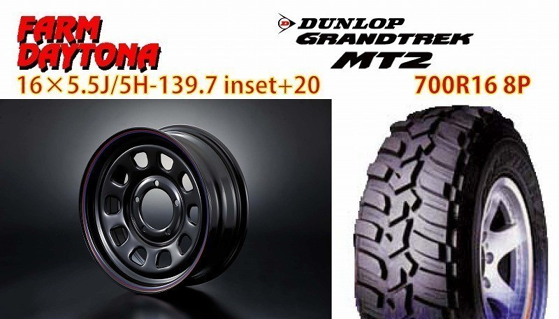 デイトナ ブラック レッドブルー 16×5.5J/5H+20 グラントレックMT2