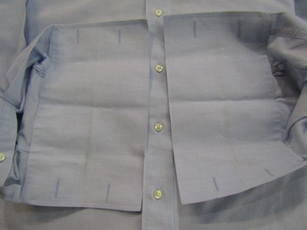 16-34 Lサイズ Brooks Brothers ブルックスブラザーズ 無地 レギュラーカラーシャツ ダブルカフス サックスの画像4