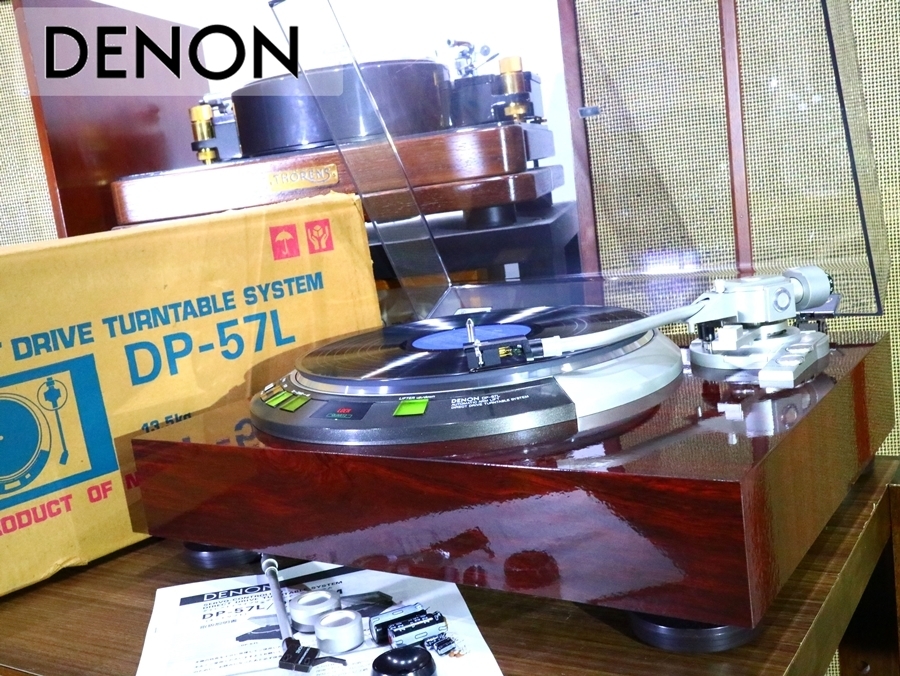 DENON DP-57L レコードプレーヤー パイプ2種/ウエイト3種/元箱等付属品