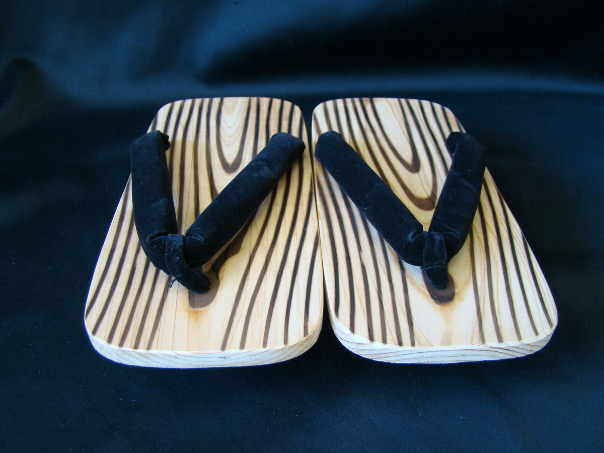  era shop new goods 25cm for man geta Japanese cedar pcs two sheets tooth black nose . unused goods Zs450