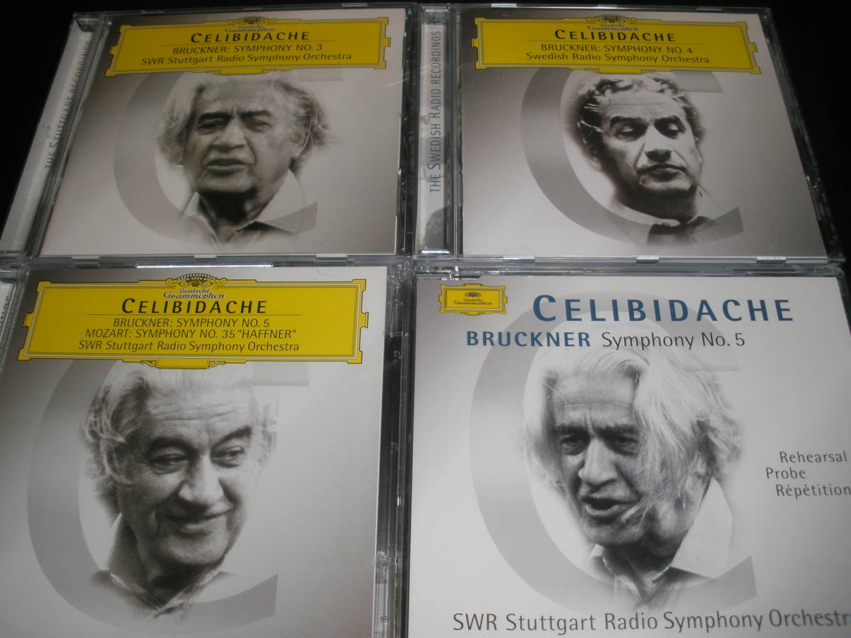 4CD チェリビダッケ ブルックナー 交響曲 3 4 5番 モーツァルト 35番 ボーナス 特典 リハーサル リマスター Bruckner Mozart Celibidacheの画像3