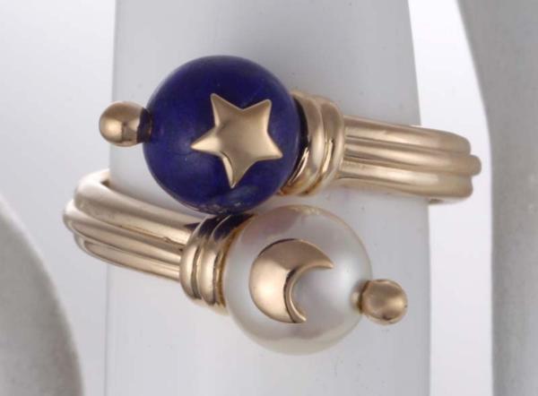 ☆Star-Jewelry-k14製ラピスと真珠のリング・4.8g/IP-4374_画像5