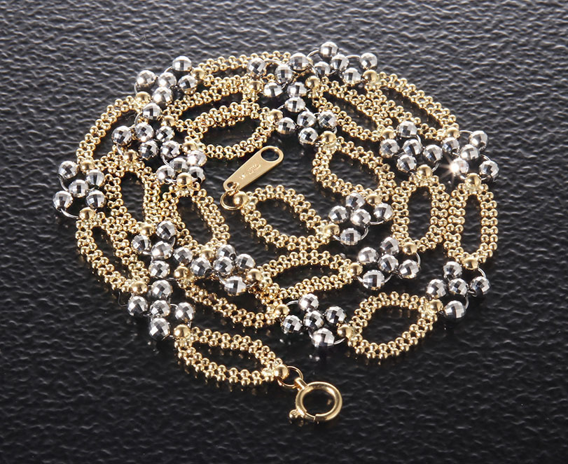 ** beautiful!k18+Pt900 made. combination necklace *41cm/I4.4g/IP-6223