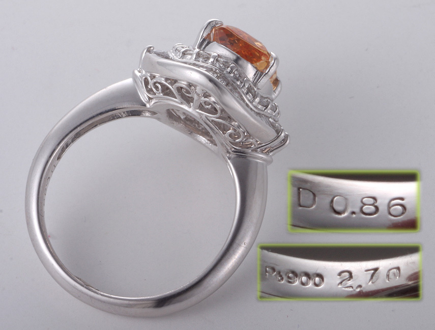 クリスマスツリー特価! ☆ソ付インペリアルトパーズ2.70ct+ダイアのPt900製12号リング トパーズ