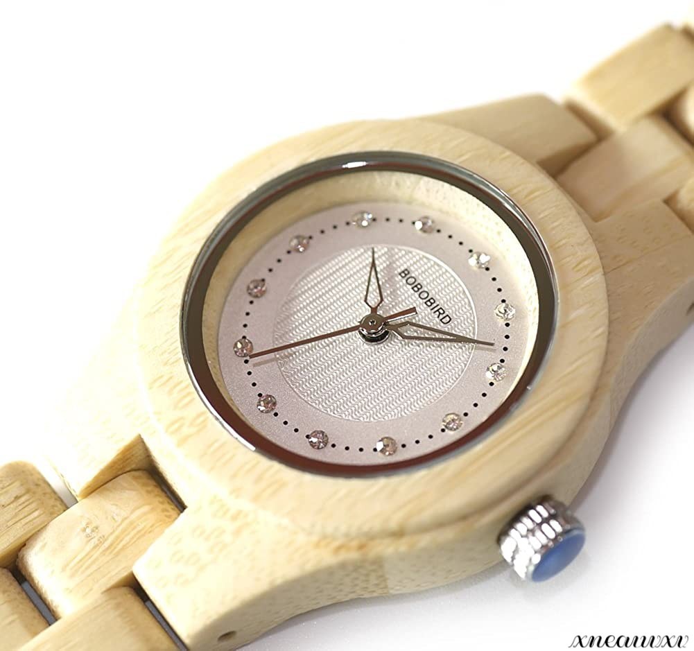 かわいい 木製腕時計 ベージュ 軽量 日本製クオーツ レディース 天然木 クオーツ カジュアル オシャレ クラシック 女性 腕時計