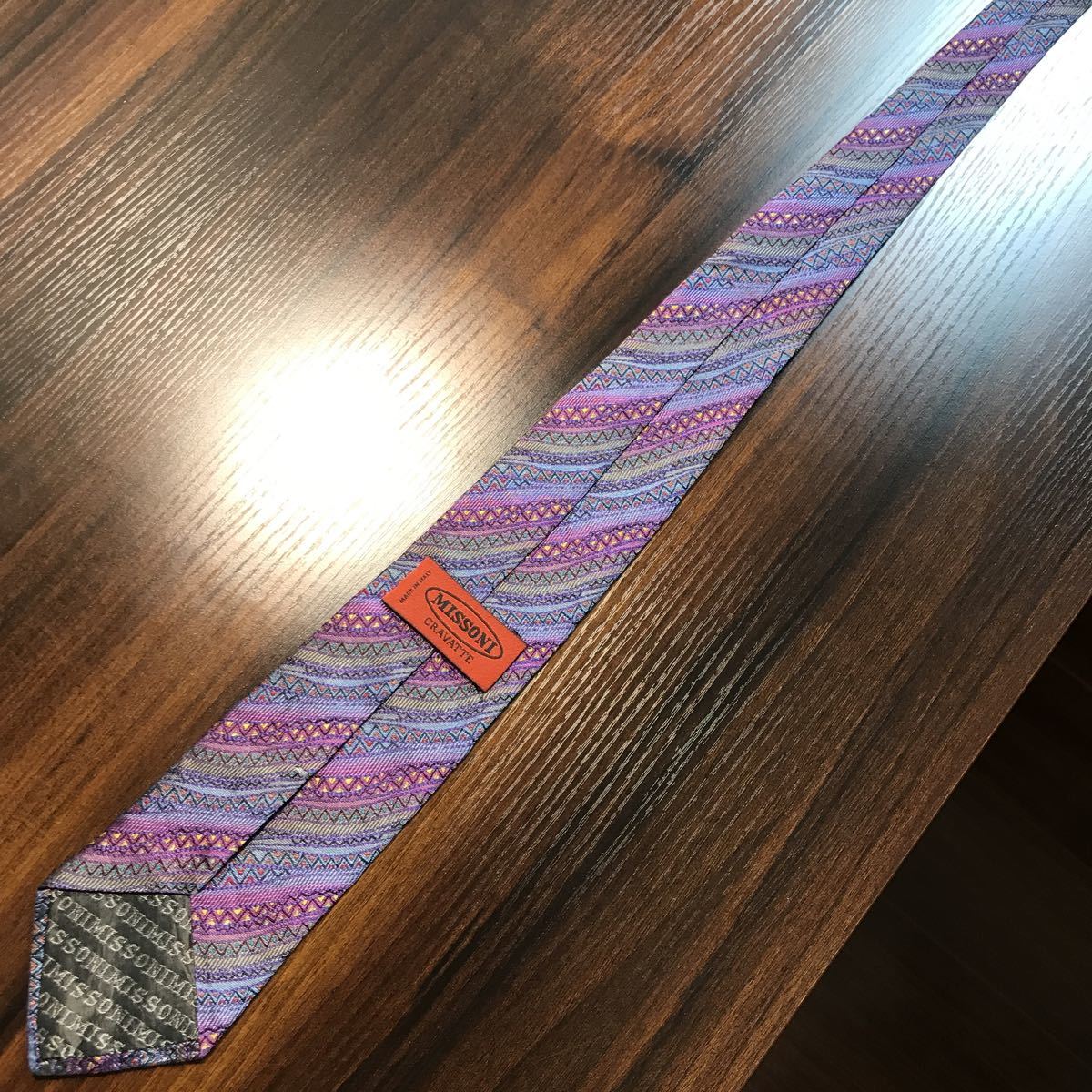 MISSONI Missoni necktie purple stripe 