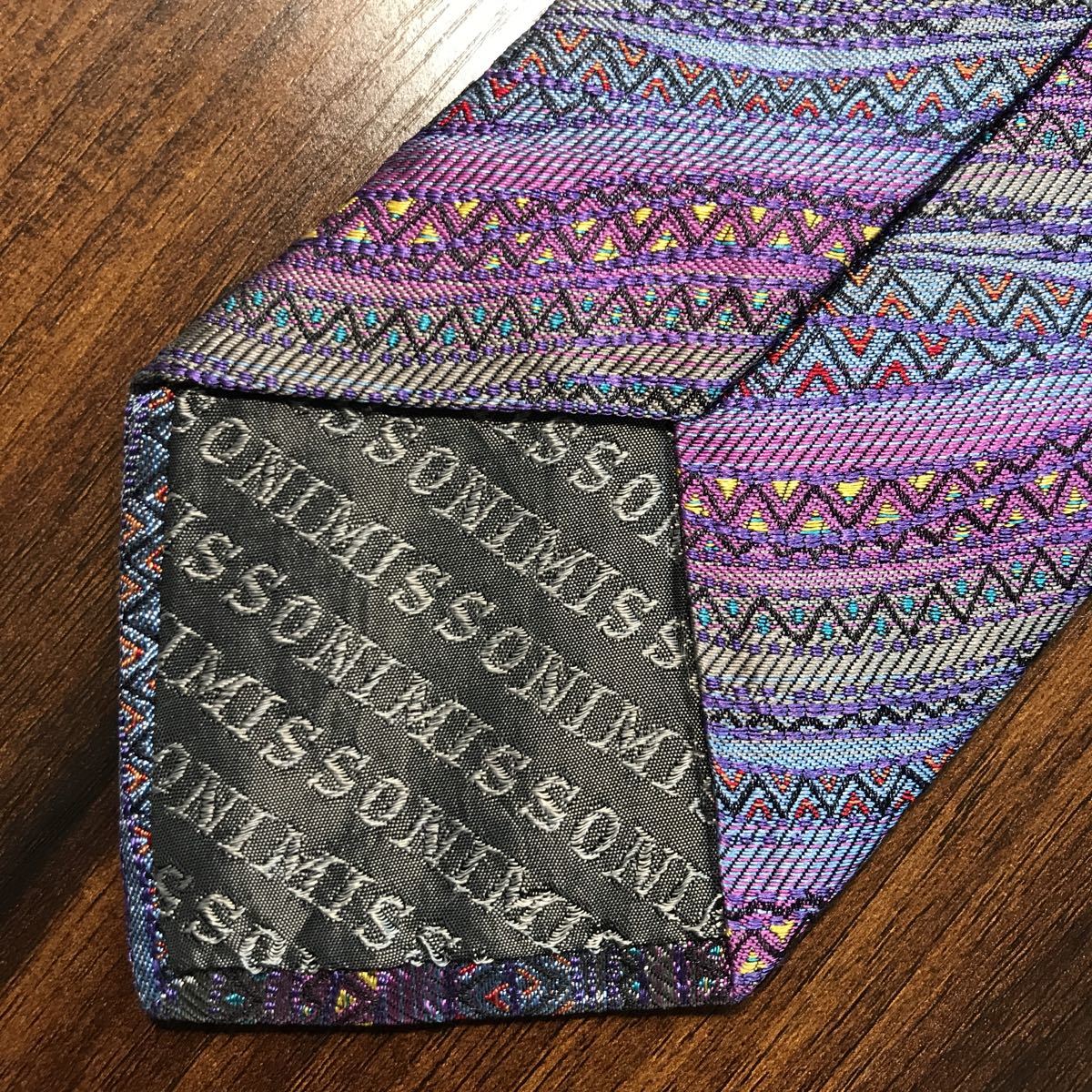 MISSONI Missoni necktie purple stripe 