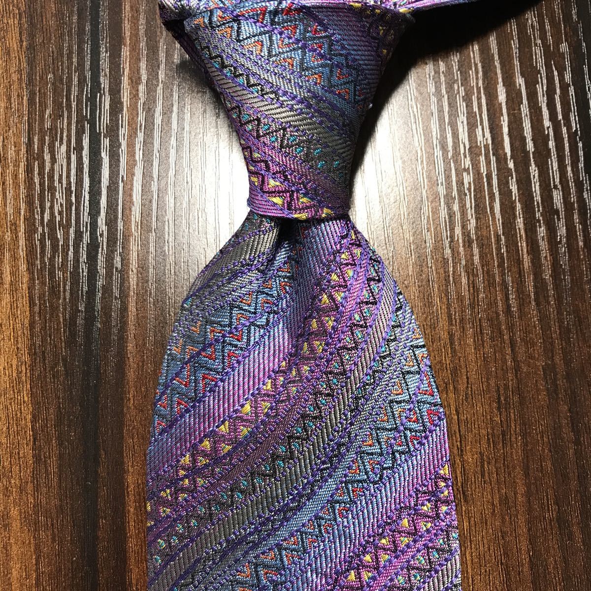 MISSONI Missoni necktie purple stripe 