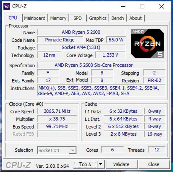 100円スタート 送料無料 AMD Ryzen5 2600 Socket AM4 CPU BOX