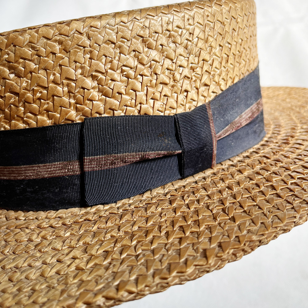 超ワイド! 40's STETSON 57CM SELECT BOATER セレクト ボーター ステットソン HAT ハット USA 麦藁 PANAMA パナマ STRAW ストロー VINTAGE_画像4