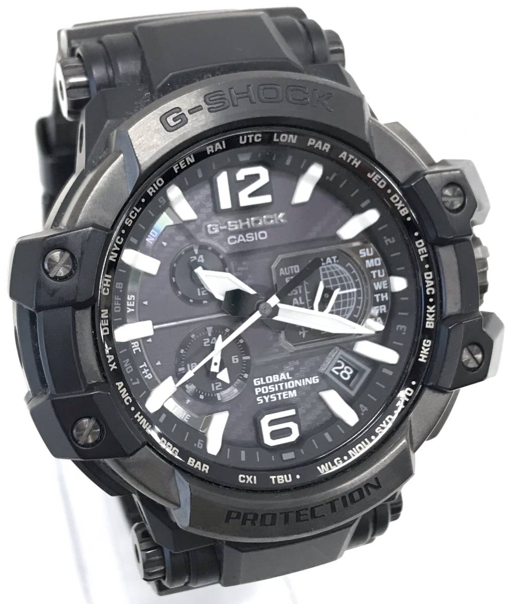 θ【稼働品】CASIO/カシオ G-SHOCK GPW-1000 チタニウム×ラバー 黒文字