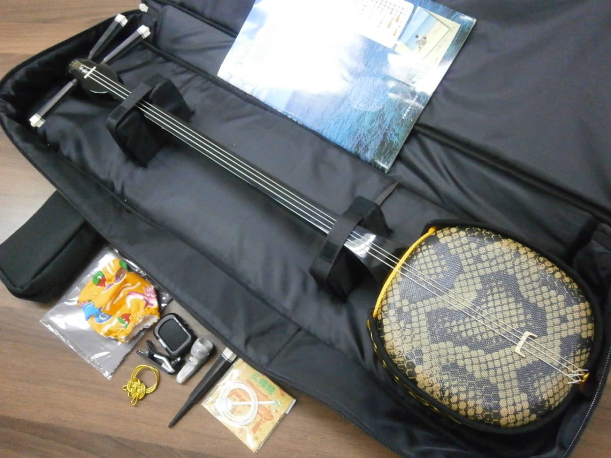 沖縄 三線 人工蛇皮張り 和楽器 琉球三味線 ソフトケース付き www.lram