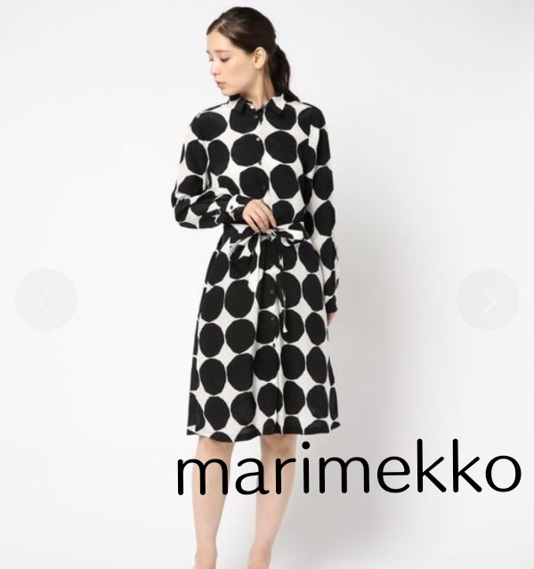 新品 未使用 マリメッコ marimekko コットン 長袖 シャツワンピース “PIENET KIVET MAILILL”