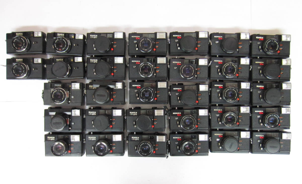 (2371)ジャンク フィルム カメラ Konica コニカ C35 AF C35 AF2 C35 EF C35 EF D等 まとめて 大量セット 32台 動作未確認 同梱発送不可_画像1