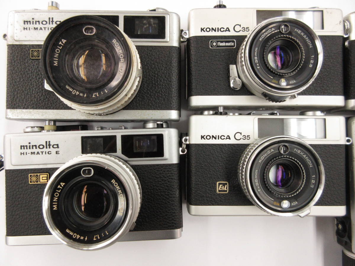 (2414)ジャンク カメラ KONICA C35E&L C35flashmatic MINOLTA*HI-MATIC E HI-MATIC F Canon DIAL35 6台セット 動作未確認 同梱発送不可_画像2