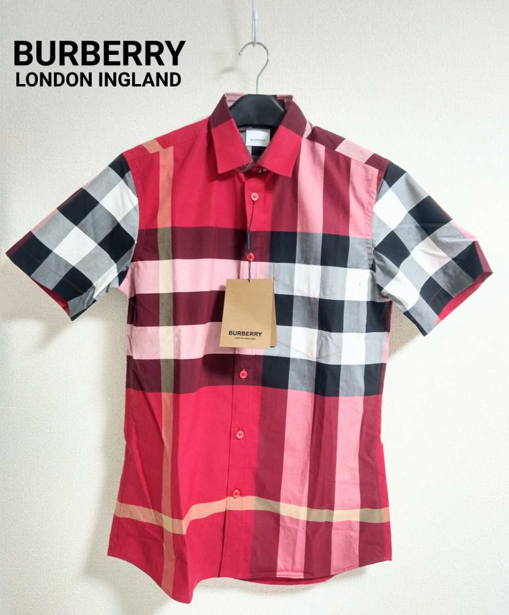 BURBERRY LONDON ENGLAND バーバリー ストレッチ 半袖シャツ ノバ