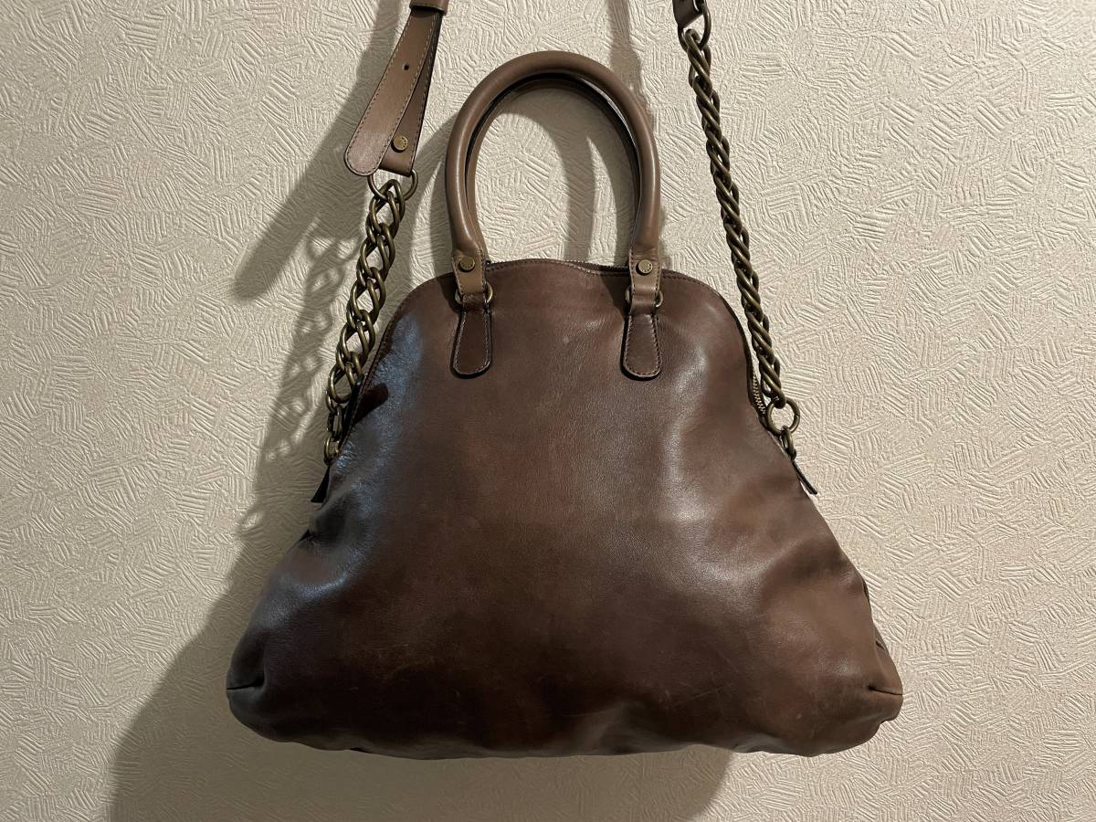 ◯ MARNI ひょうたん レザー ショルダー バッグ / マルニ ハンドバッグ