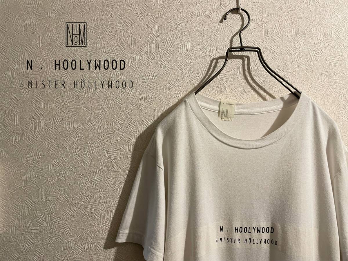 ◯ N.HOOLYWOOD ライン ロゴ Tシャツ / エヌハリウッド カットソー ホワイト 白 38 Mens #Sirchiveの画像1