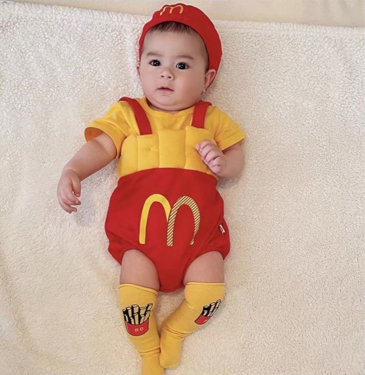 ハロウィン コスプレ 子供 ベビー 仮装ポテト マクドナルド ロンパース 100