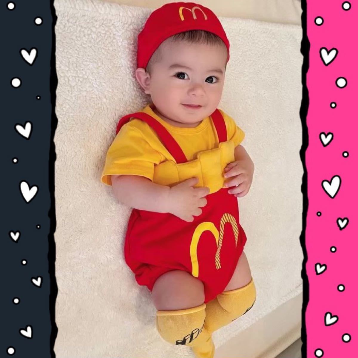 100  コスプレ マクドナルド風 ポテト ロンパース 子ども キッズ