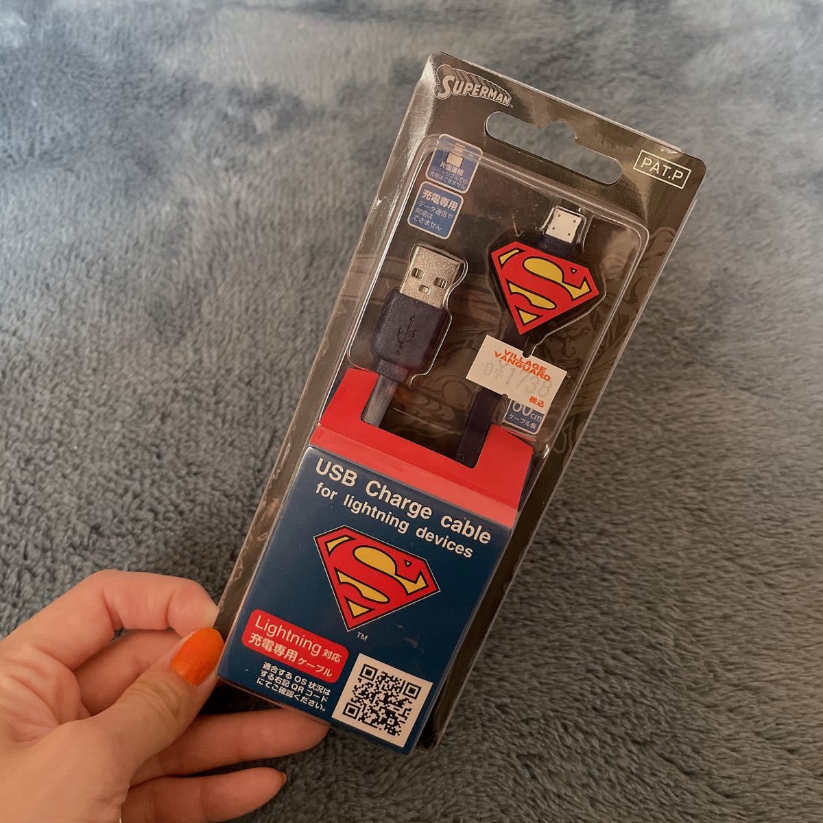 USB USBケーブル Apple iPhone充電ケーブル　スーパーマン　ライトニングケーブル