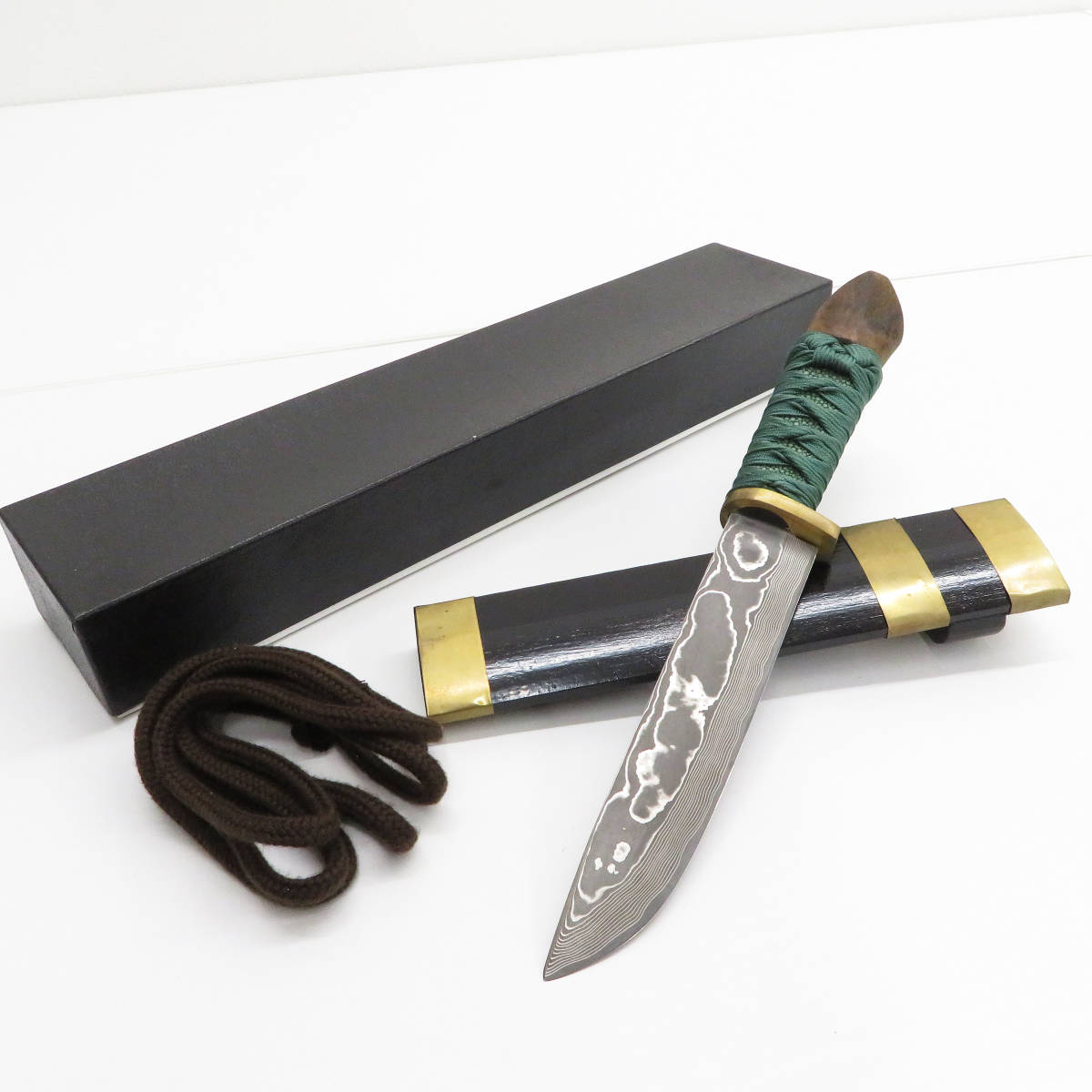 格安】1,000円~ 佐治武士作 和式ナイフ 家康 ダマスカス [A0362