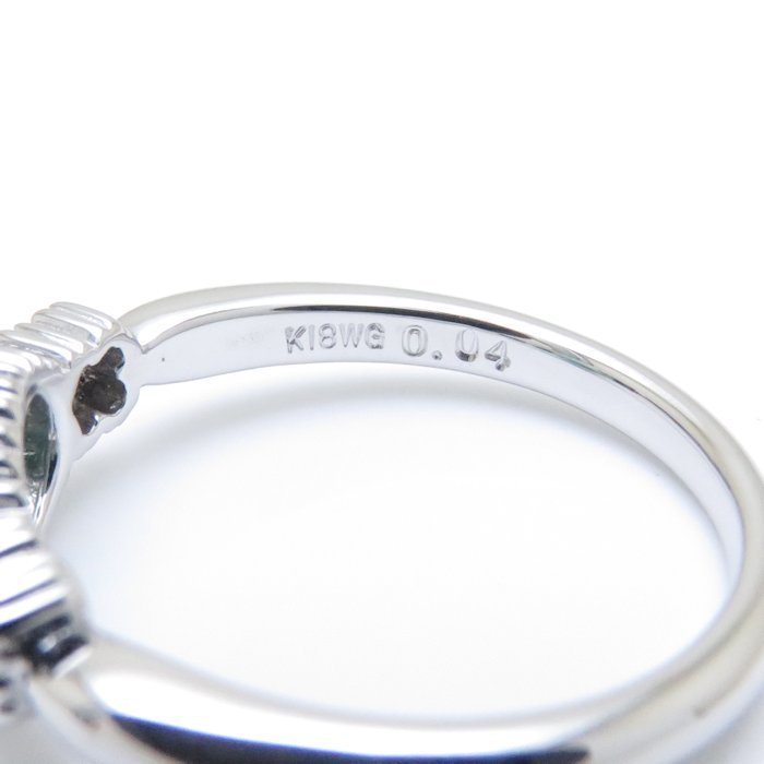 リング グリーントルマリン0.73ct ダイヤモンド0.04ct K18WG 10号