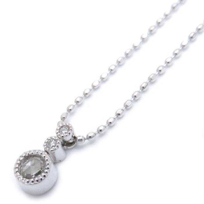 ダイヤモンドネックレス K18WG ダイヤモンド0.10ct ホワイトゴールド ペンダント レディース ジュエリー/73972【FJ】