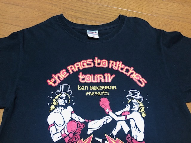 ★即決★横山 健 KEN YOKOYAMA★RAGS TO RICHES TOUR IV★Tシャツ★黒★M★PIZZA OF DEATH RECORDS 2011★ハックフィン★送料230円★_画像2